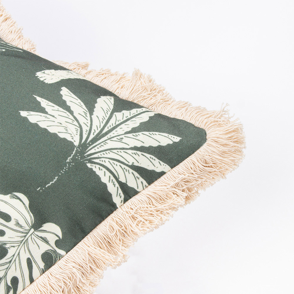 Paoletti Colonial Forest Palm Fringed Cushion Image 5