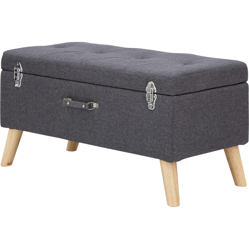 GFW Minstrel Charcoal Grey Large Ottoman Storage Bench Image 2