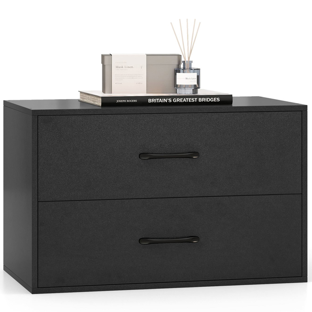 Costway 4 Drawer Black Stackable Dresser Image 2