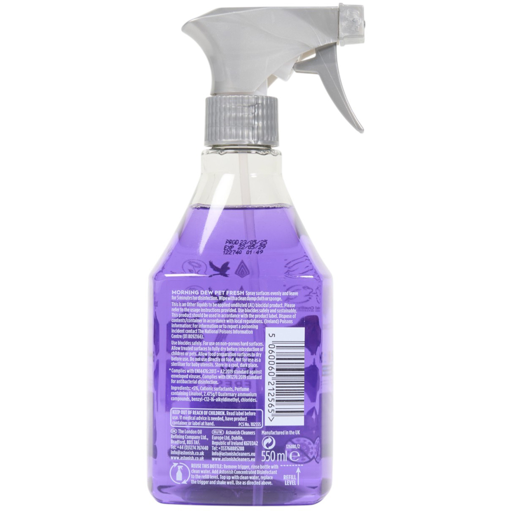 Astonish Ready to Use Morning Dew Pet Fresh Disinfectant Trigger Spray 550ml Image 2