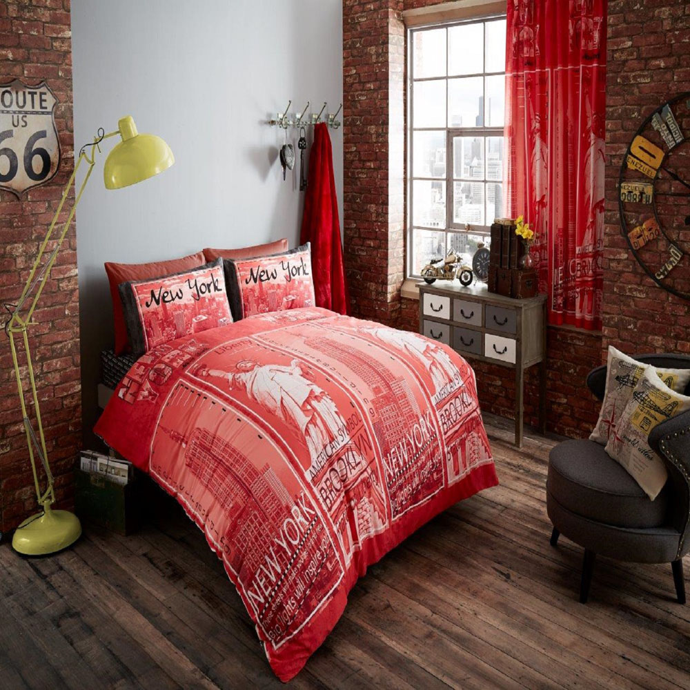 Smart Living Double Red Inspire Duvet Set Image 3
