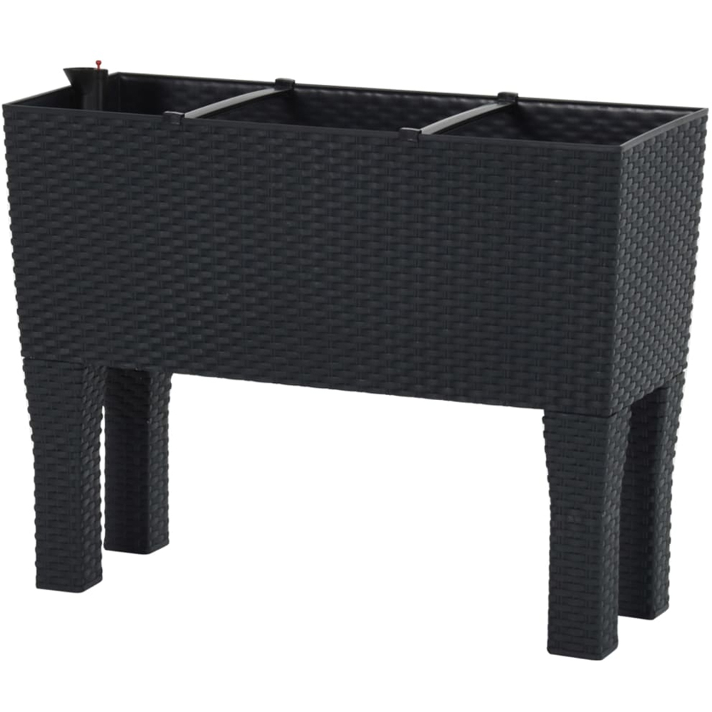 vidaXL Anthracite Plastic Rattan Raised Garden Bed 46 x 60 x 25cm Image 5