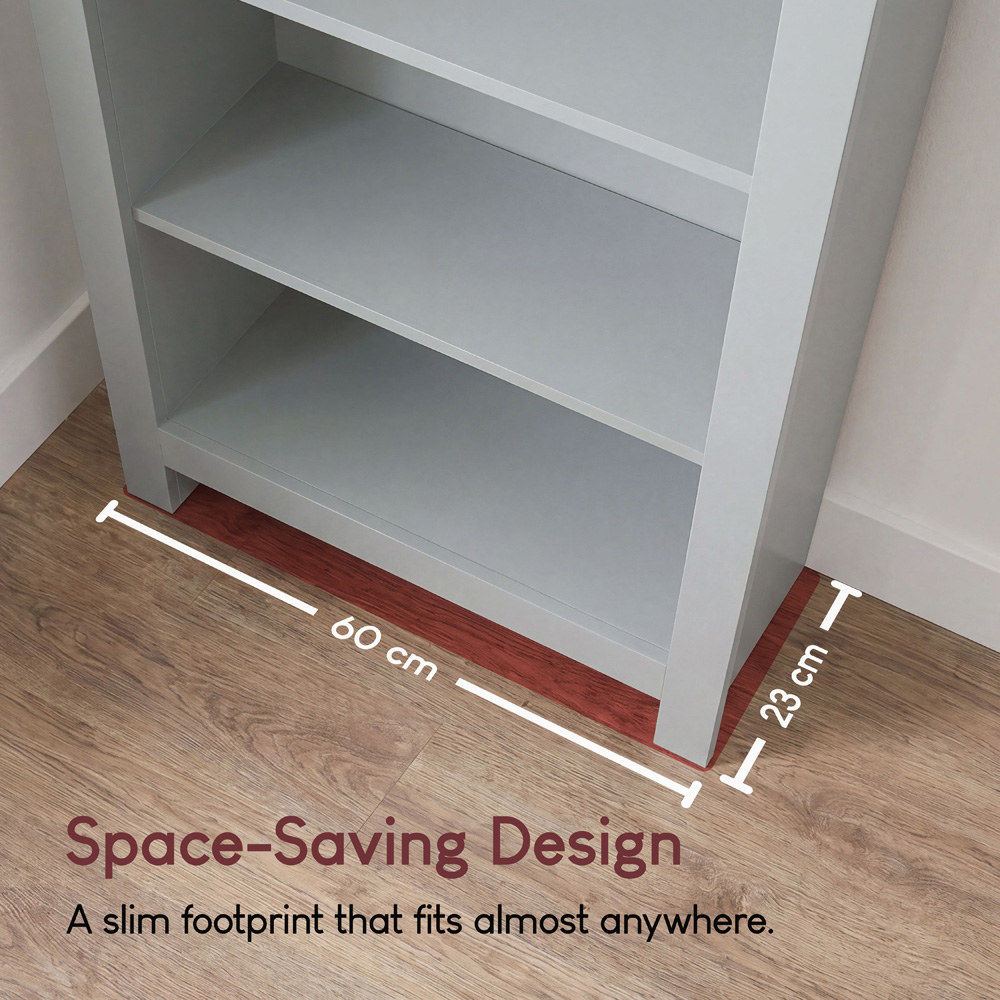VIDA DESIGNS Arlington 4 Shelf Grey Bookcase Image 6