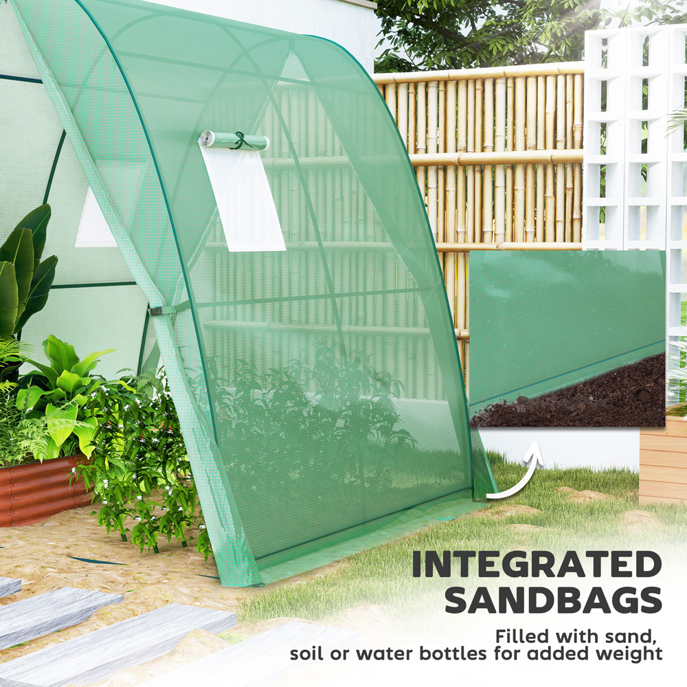 Outsunny 2 Door Green Portable 5.9 x 5.9ft Greenhouse Image 5