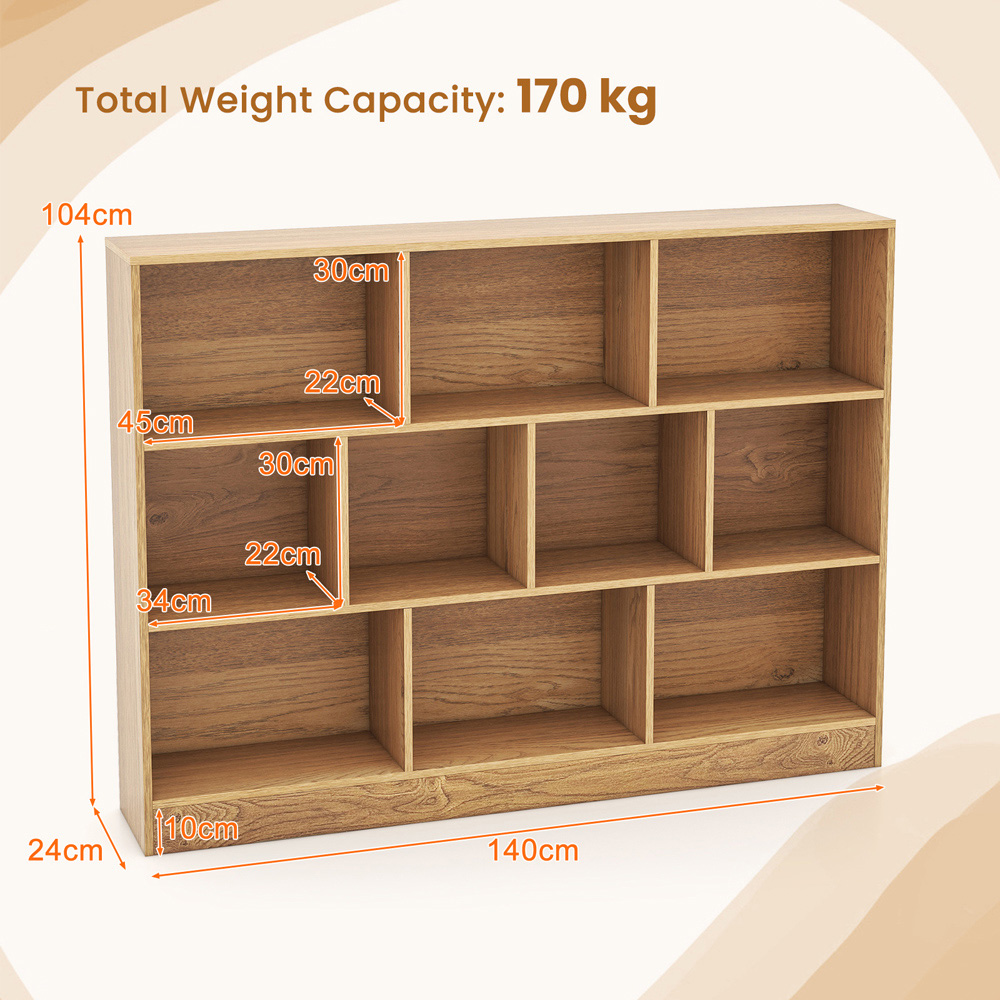 Costway 10 Cube Natural Bookshelf Image 9