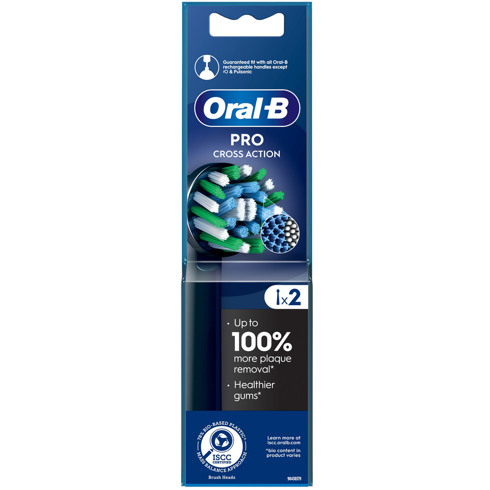 Oral-B Cross Action Black X-Filaments Replacement Head 2 Pack Image 1