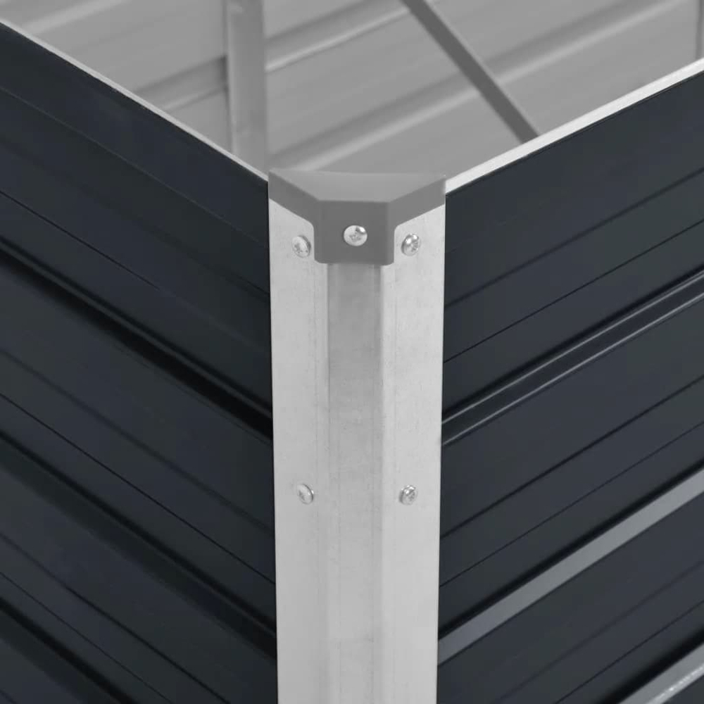 vidaXL Anthracite Galvanised Steel Raised Garden Bed 45 x 40 x 100cm Image 5