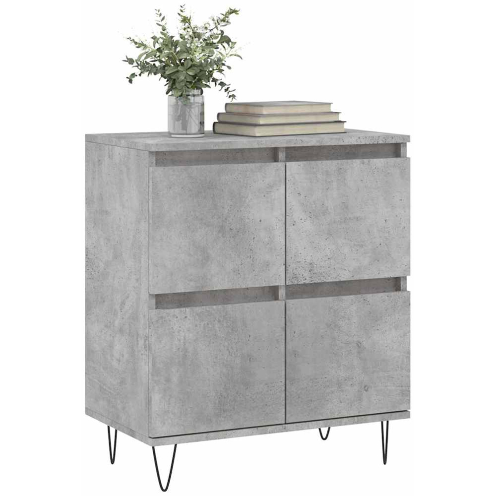 vidaXL 4 Door Concrete Grey Sideboard Image 3