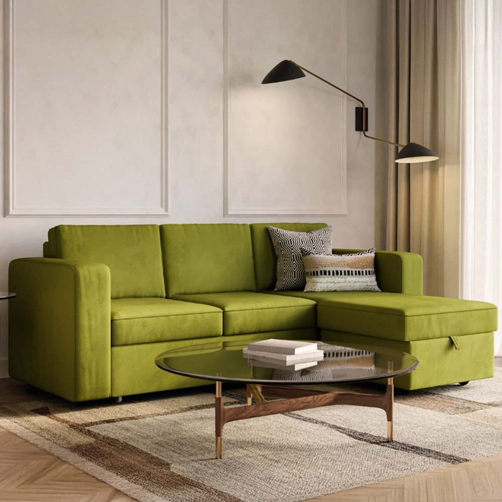 Flair Salou 3 Seater Olive Green Sofa Bed with Storage Image 5