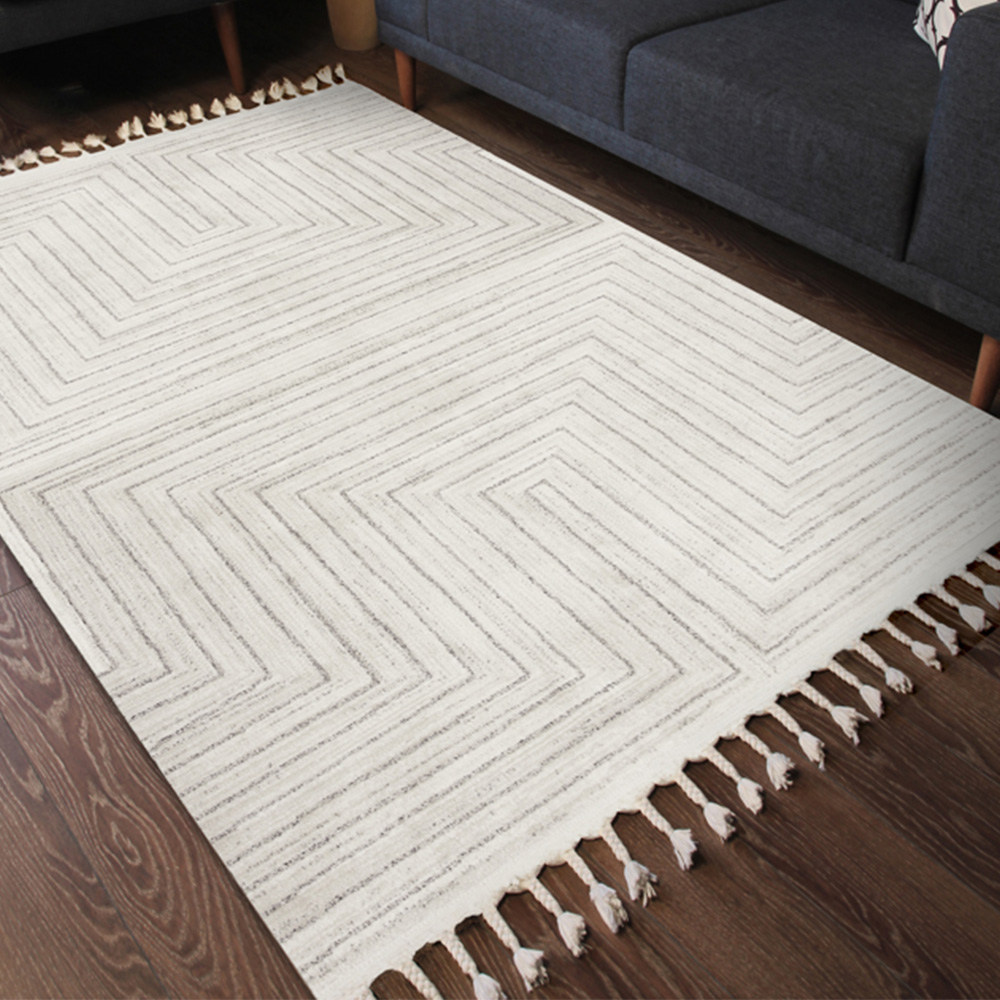 Esselle Home Arctic Maze Natural and Grey Rug 120 x 170cm Image 6