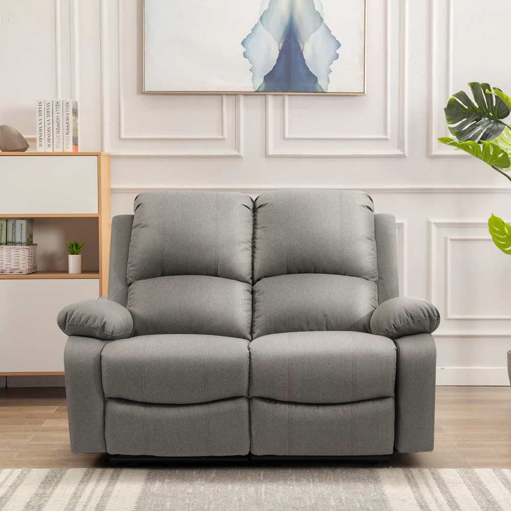 Comfy Living 2 Seater Light Grey Linen Electric Recliner Sofa Image 6