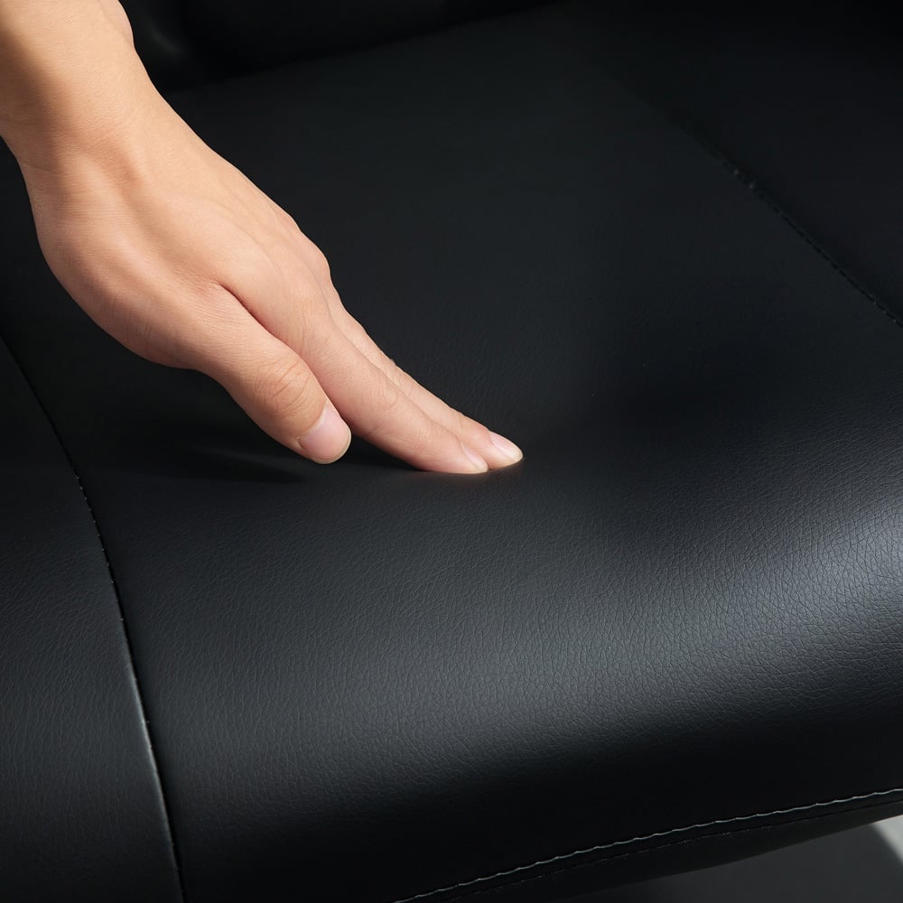 Portland Black Swivel Recliner Chair with Footstool Image 4