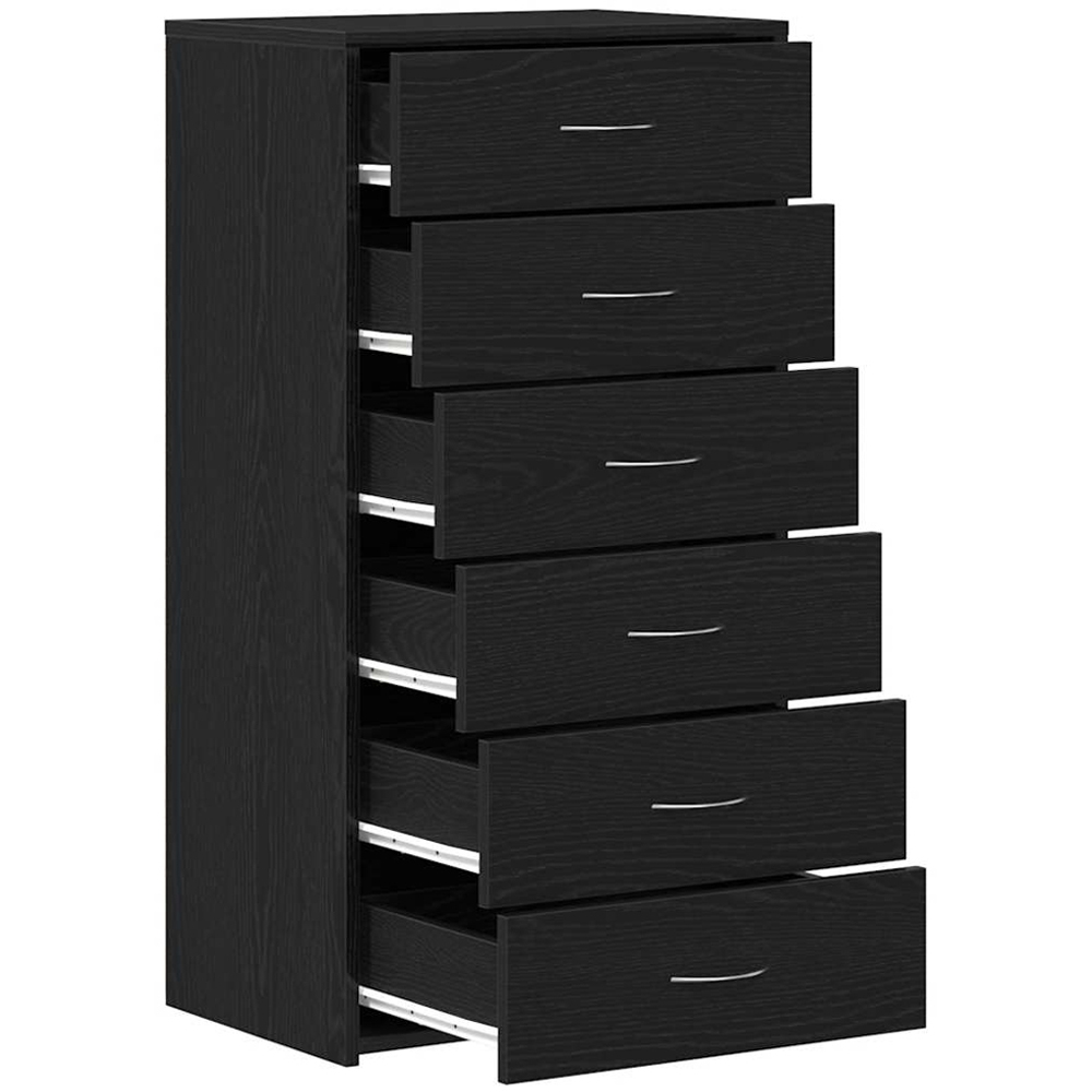 vidaXL 6 Drawer Black Oak Wooden Sideboard Image 5
