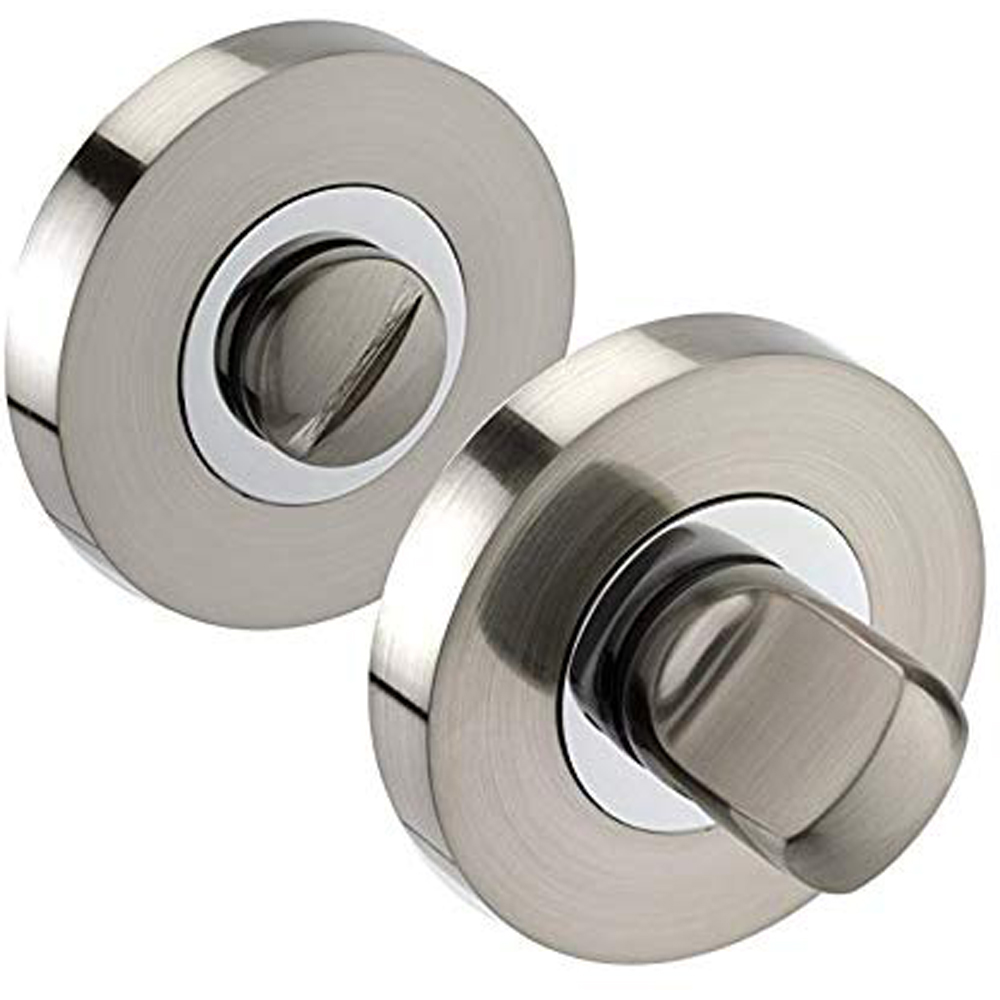Golden Grace Duo Chrome Twist Astrid Bathroom Door Handle Set Image 3