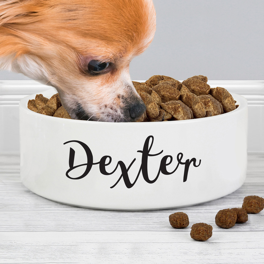 Personalised Memento Medium White Pet Bowl 14cm Image 3
