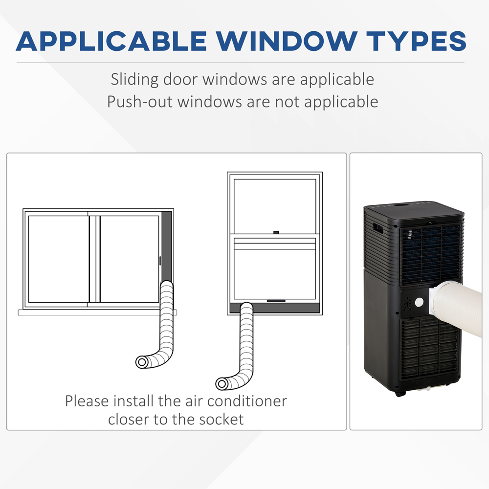 HOMCOM Black 8000BTU Portable Air Conditioner with 4 Modes Image 7
