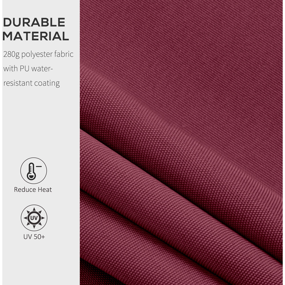 Outsunny Wine Red Retractable Awning with Fittings 3 x 4m Image 4