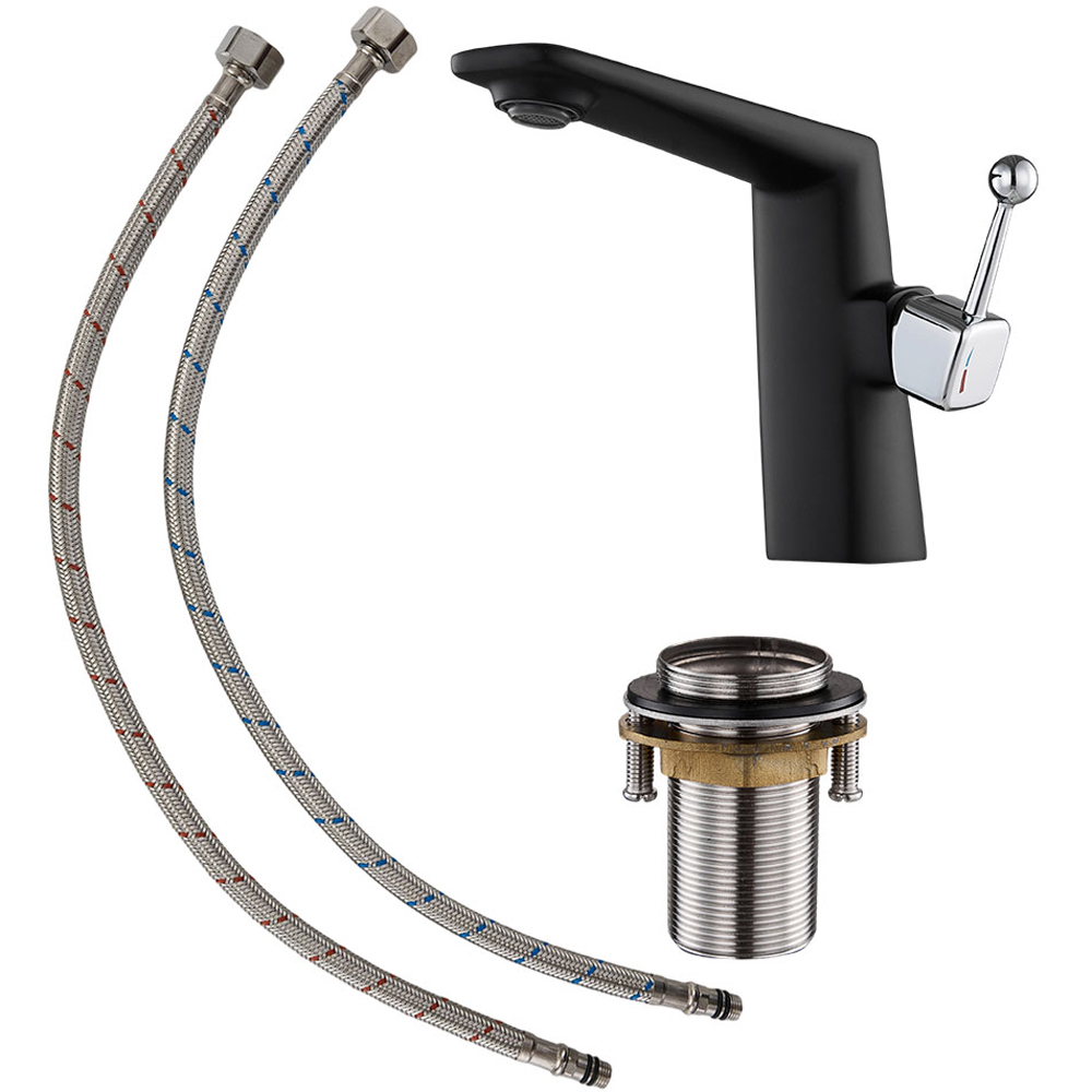 Living and Home Black Metal Basin Mixer Tap Image 6