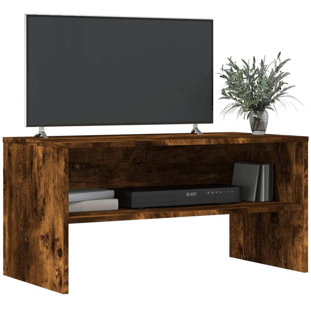 vidaXL Single Shelf Smoked Oak TV Cabinet Image 3