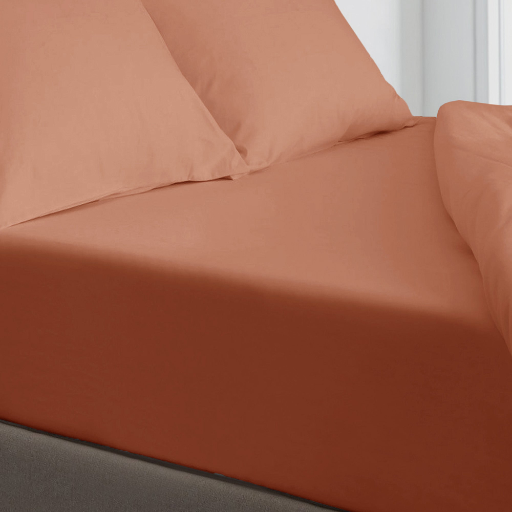 Velosso Microfibre Single Orange Fitted Sheet Image 2