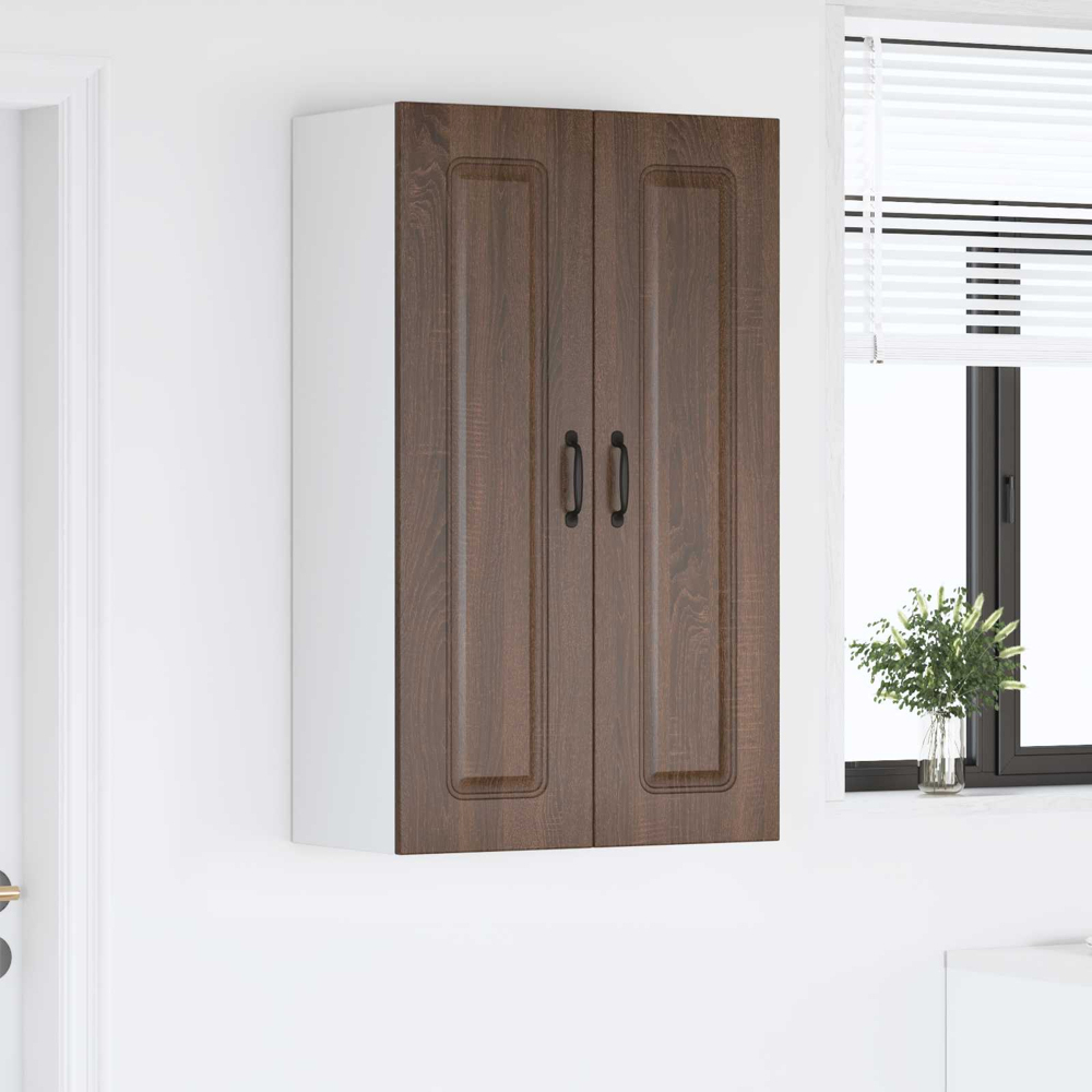 vidaXL 2 Door Brown Oak Kitchen Wall Cabinet Image 9