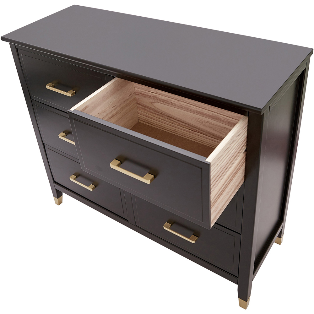 Palazzi 6 Drawer Black Chest of Drawers Image 5