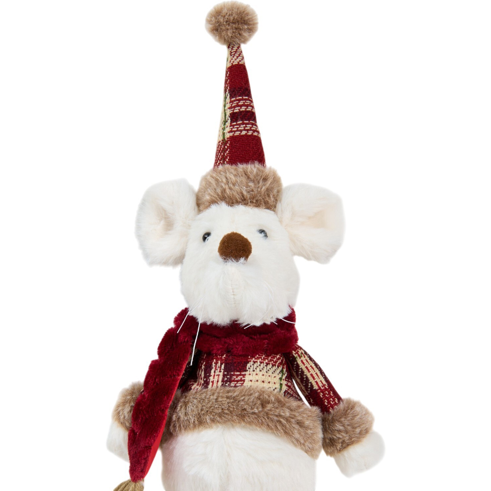 Shelf Sitting Plaid Winter Mouse Decoration Image 9