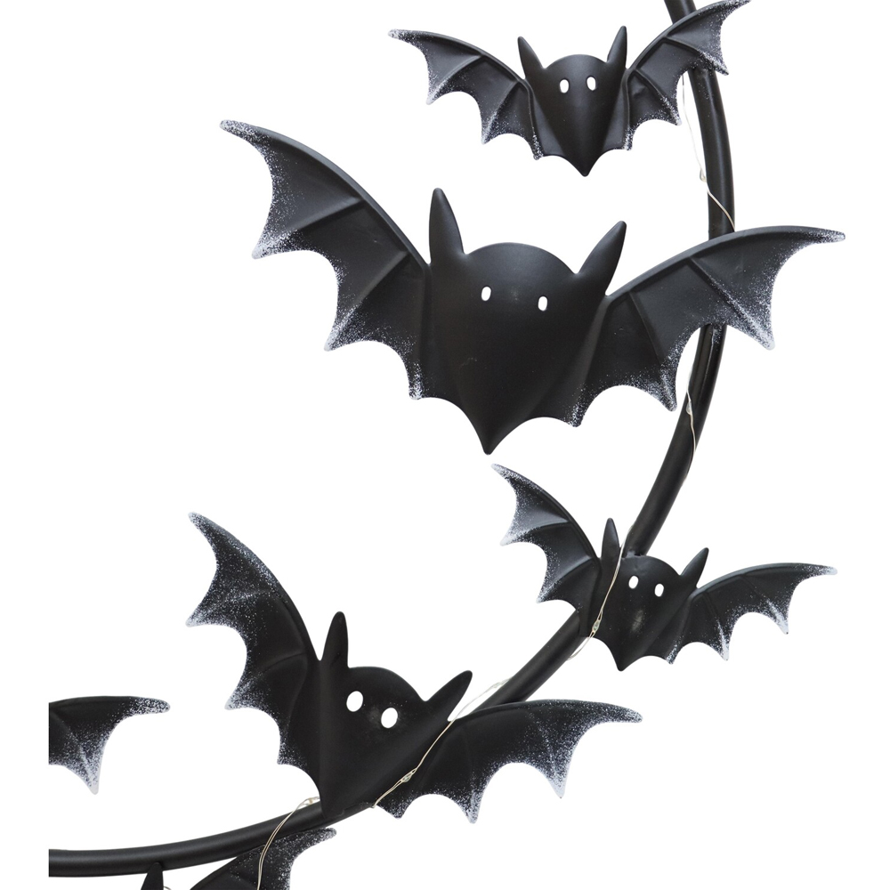 Round LED Bat Wall Plaque Black Image 3