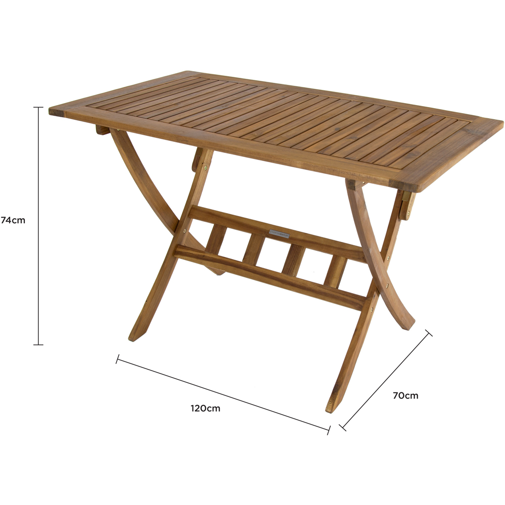 Charles Bentley 4 Seater Wooden Rectangular Foldable Table Image 8