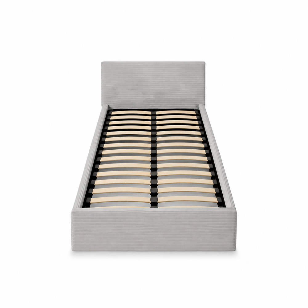 GFW Single Grey Corduroy End Lift Ottoman Bed Image 3