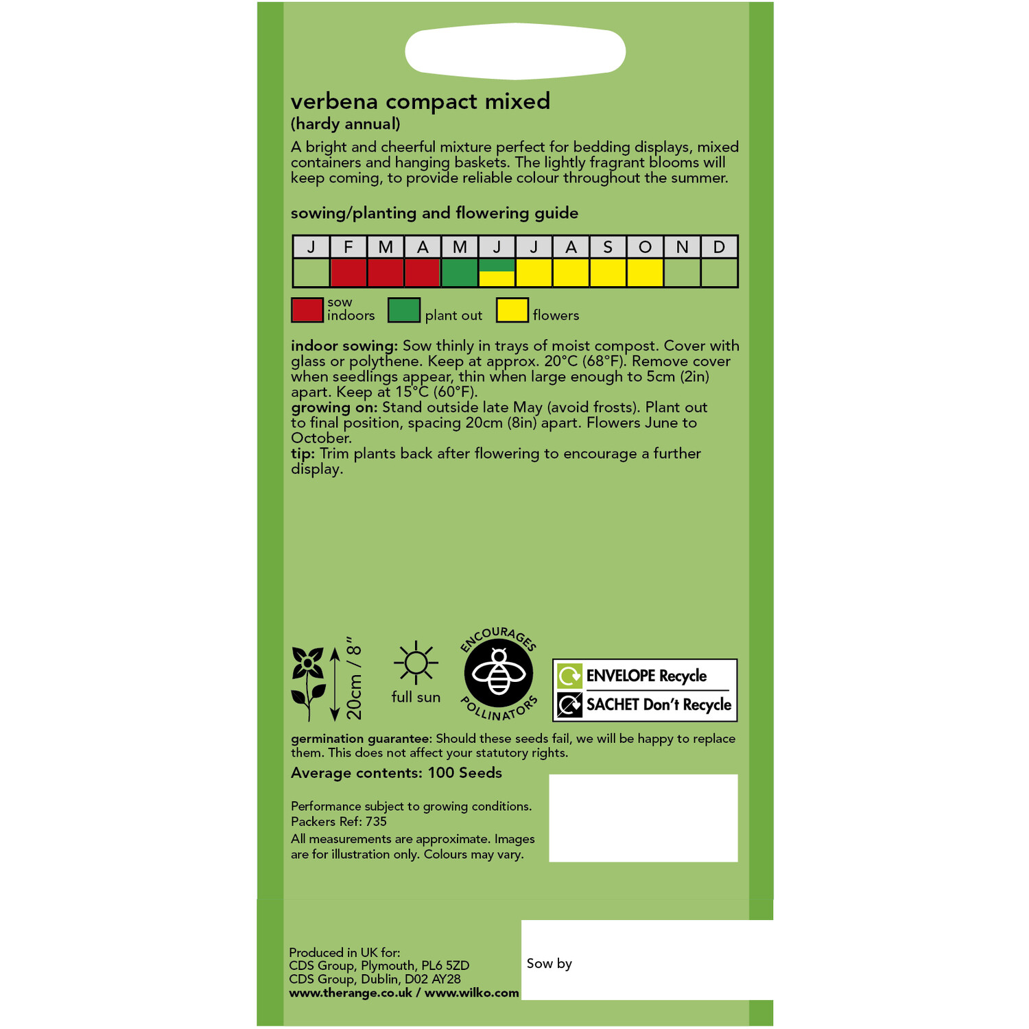 Wilko Mixed Compact Verbena Seeds Image 2