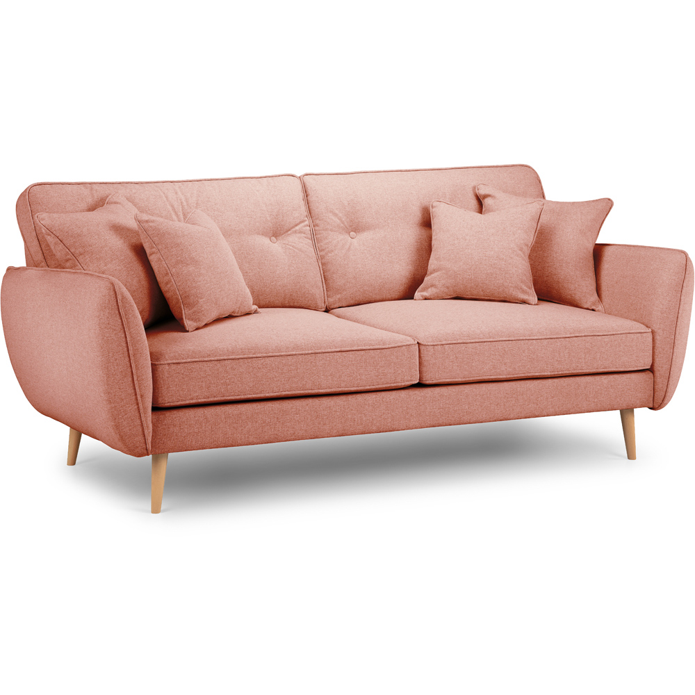 Opry Faro 3 Seater Button Back Coral Sofa Image 2