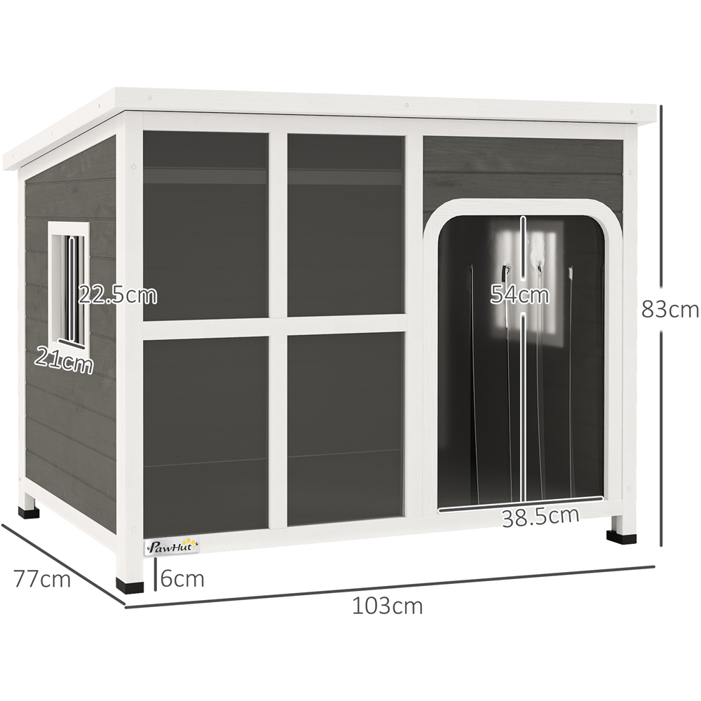 PawHut Wooden Outdoor Dog Kennel with Openable Top 103 x 77 x 83cm Image 9