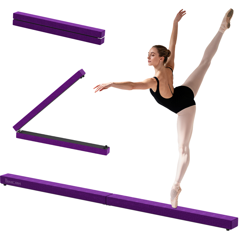 HOMCOM Purple Foldable Gymnastics Balance Beam 240cm Image 3