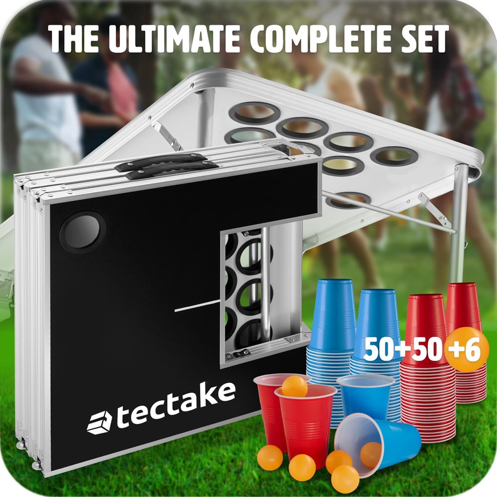 tectake Black Adjustable and Foldable Beer Pong Table Image 8