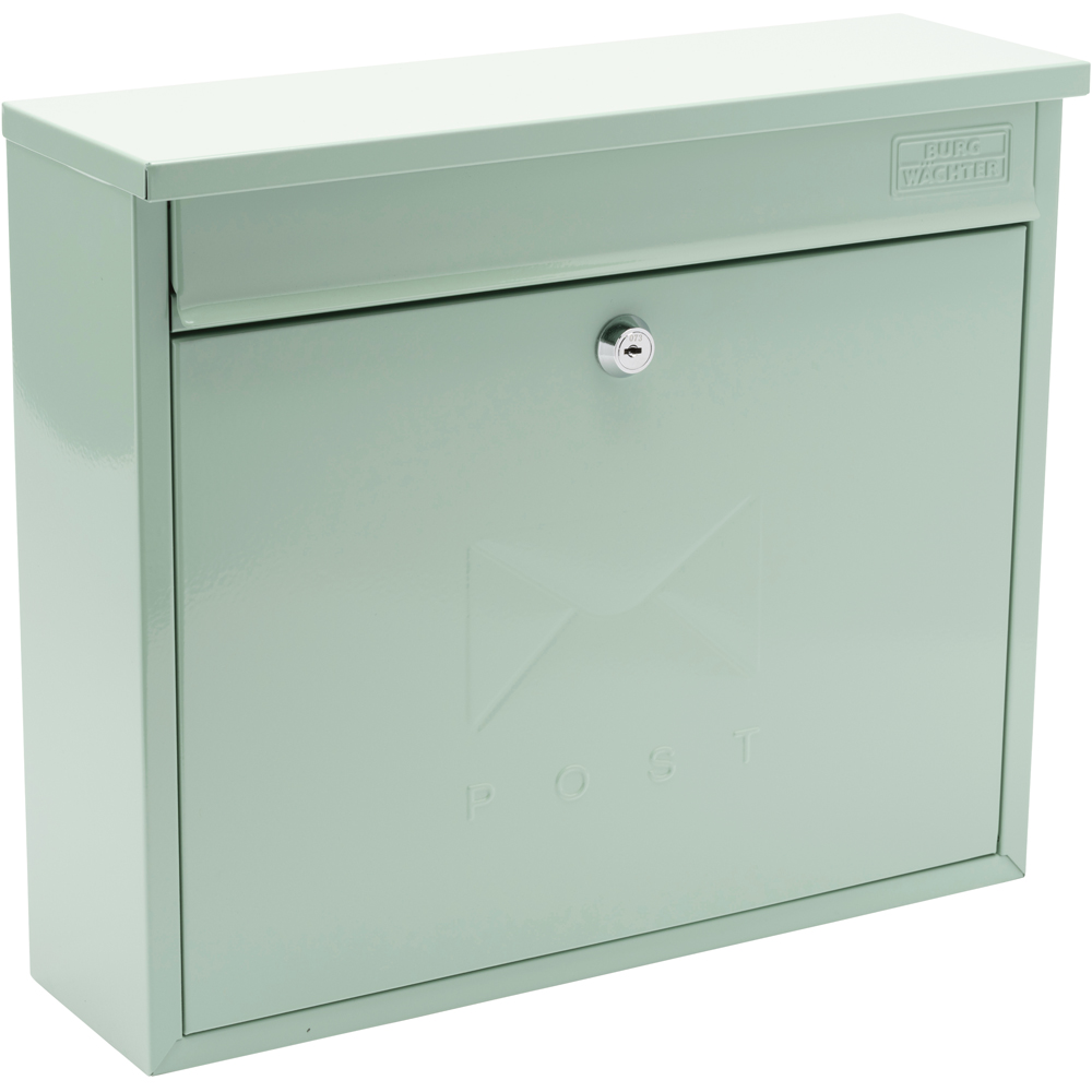 Burg-Wachter Chartwell Green Elegance Wall Mounted Galvanised Steel Lockable Weatherproof Post Box - 36x31x10cm Image 1