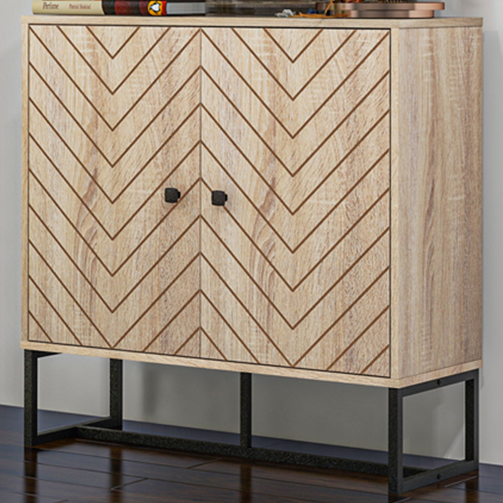 HOMCOM Embossed Arrow Storage Cabinet Image 1