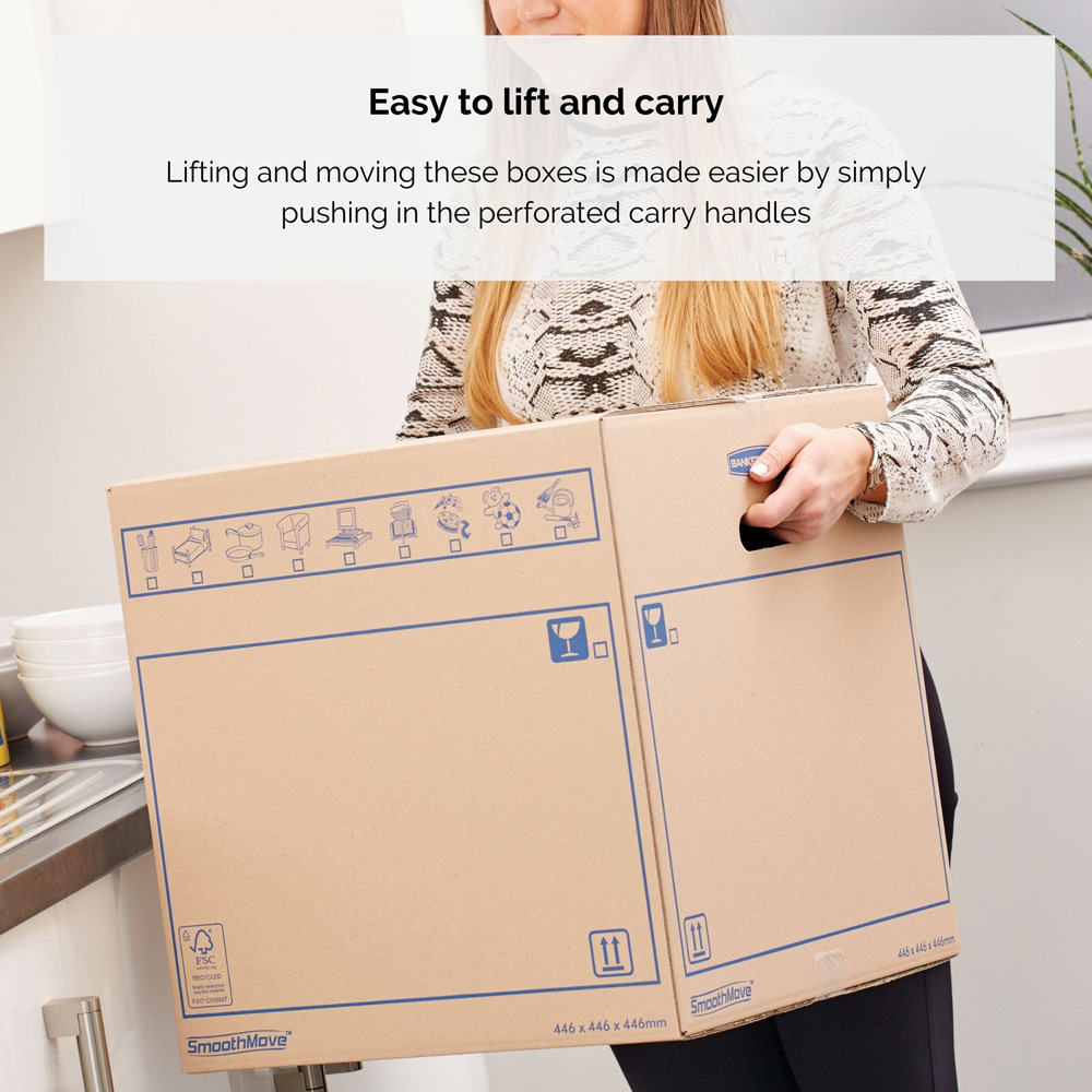 Fellowes SmoothMove 39L C Flute Standard Cardboard Box 15 Pack Image 2