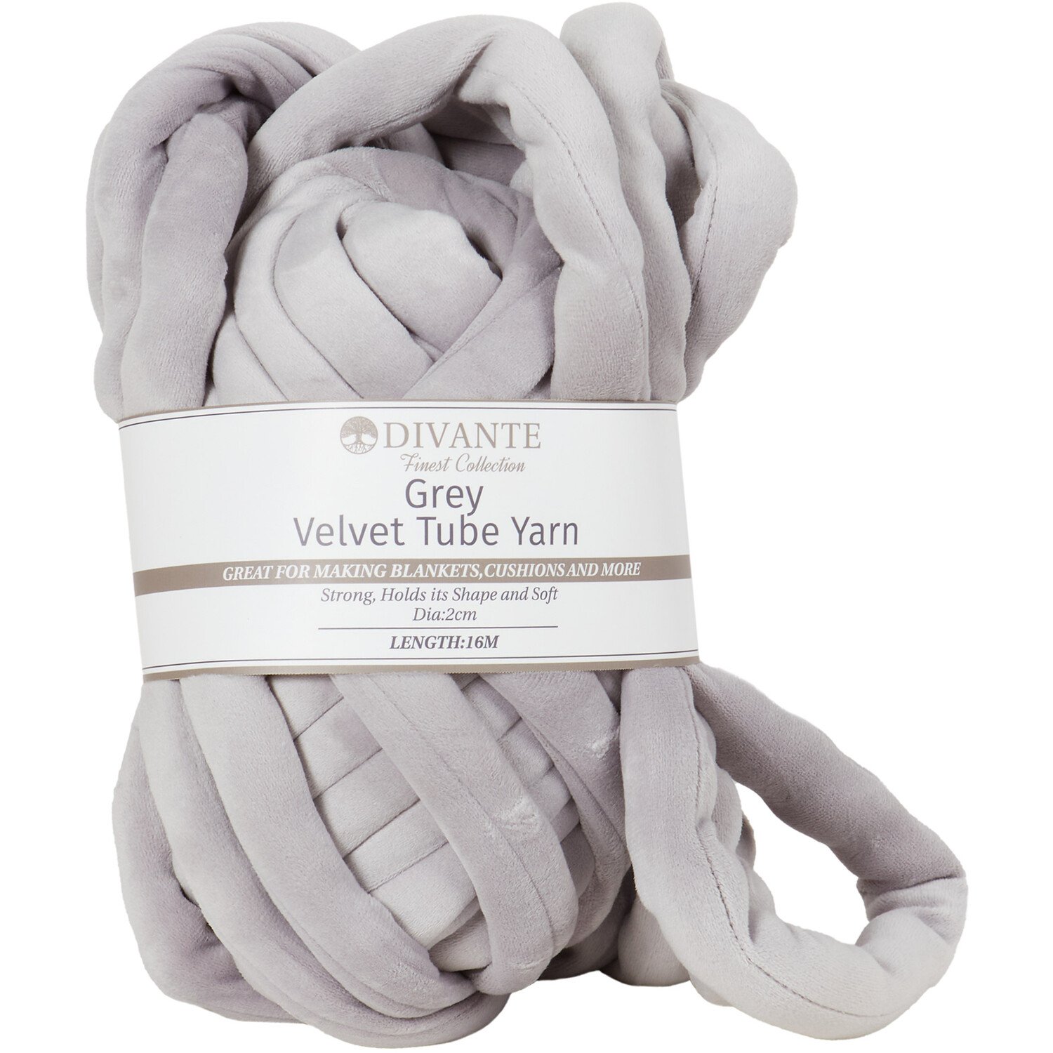 Divante Grey Velvet Tube Yarn 624g Image 1