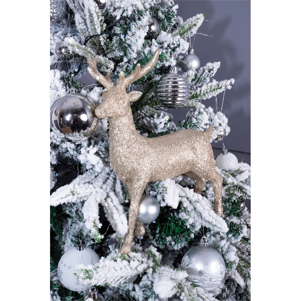 St Helens Champagne Polyresin Deer Christmas Decoration Image 6