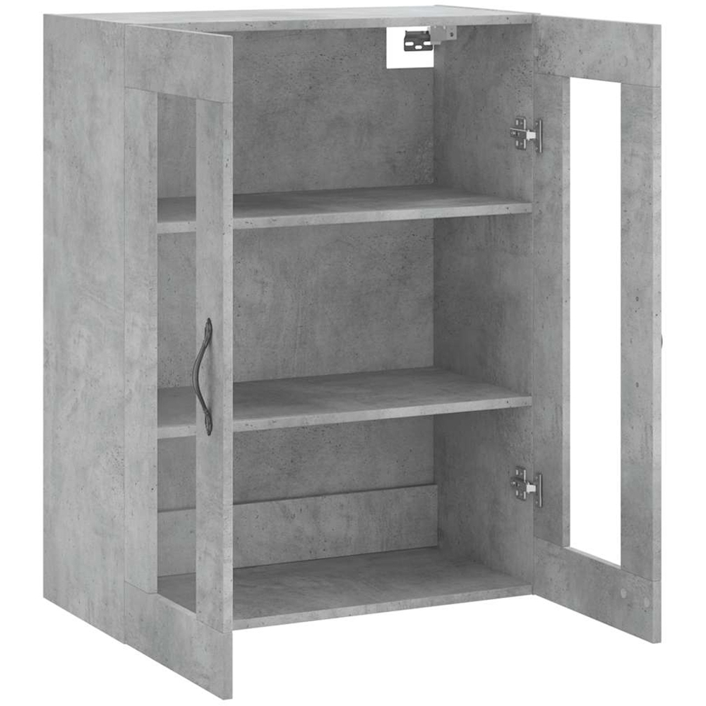 vidaXL 2 Glass Door Concrete Grey Wall Mounted Cabinet Image 4