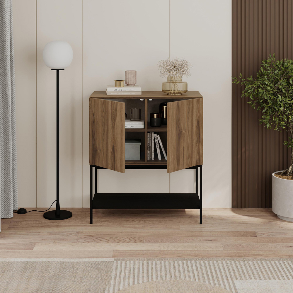 Decortie Amira 2 Door Single Shelf Deep Oud Console Table Image 4