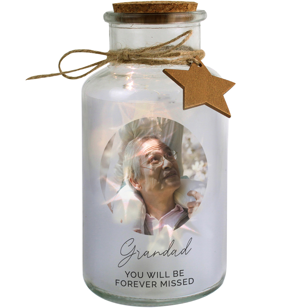 Personalised Memento Personalised Photo Upload LED Glass Jar Image 1