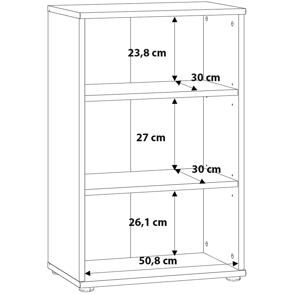 Florence Essential 2 Shelf Vintage Oak Low Narrow Bookcase Image 8