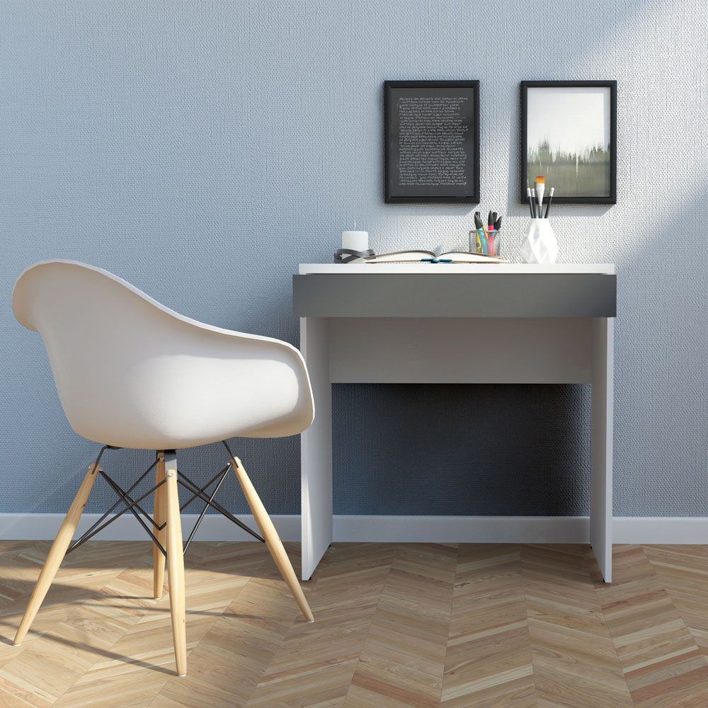 Florence Function Plus Single Door Single Drawer Desk White and Grey Image 7