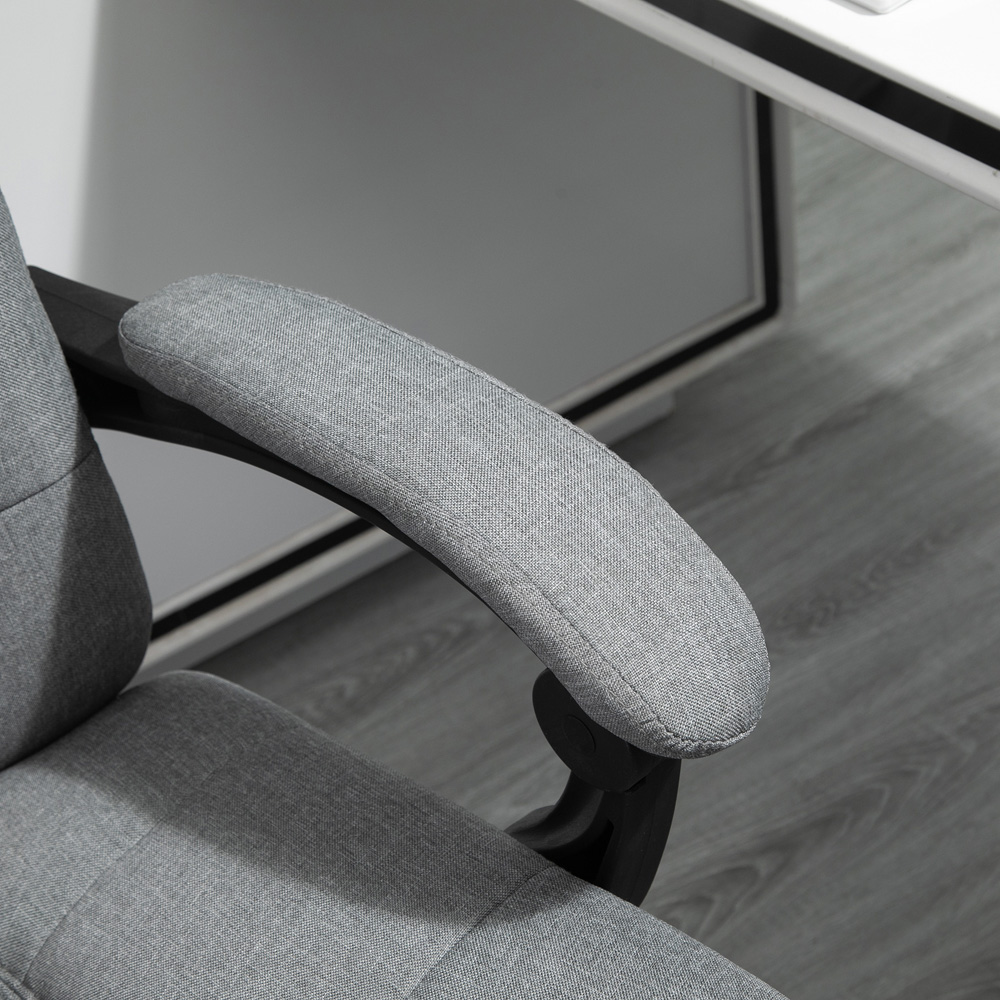 Portland Light Grey Linen Swivel Ergonomic Office Chair Image 3