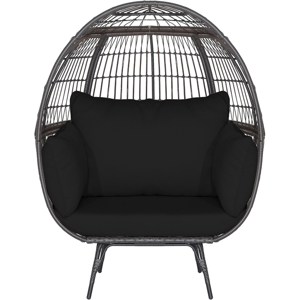 Costway Black Oversized Egg Lounger with 4 Cushions Image 2