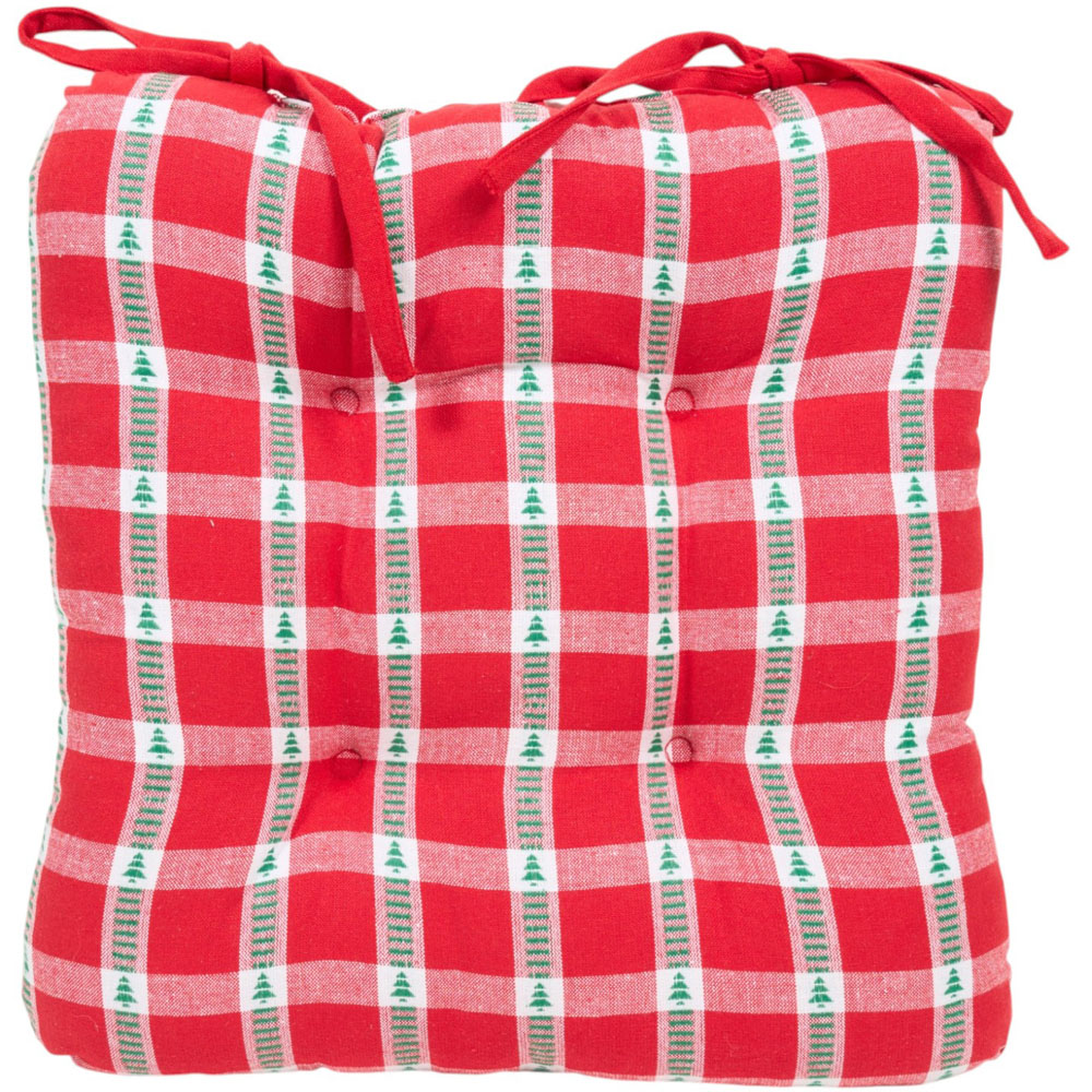 Checkered Tree Seat Pad Red Image 2