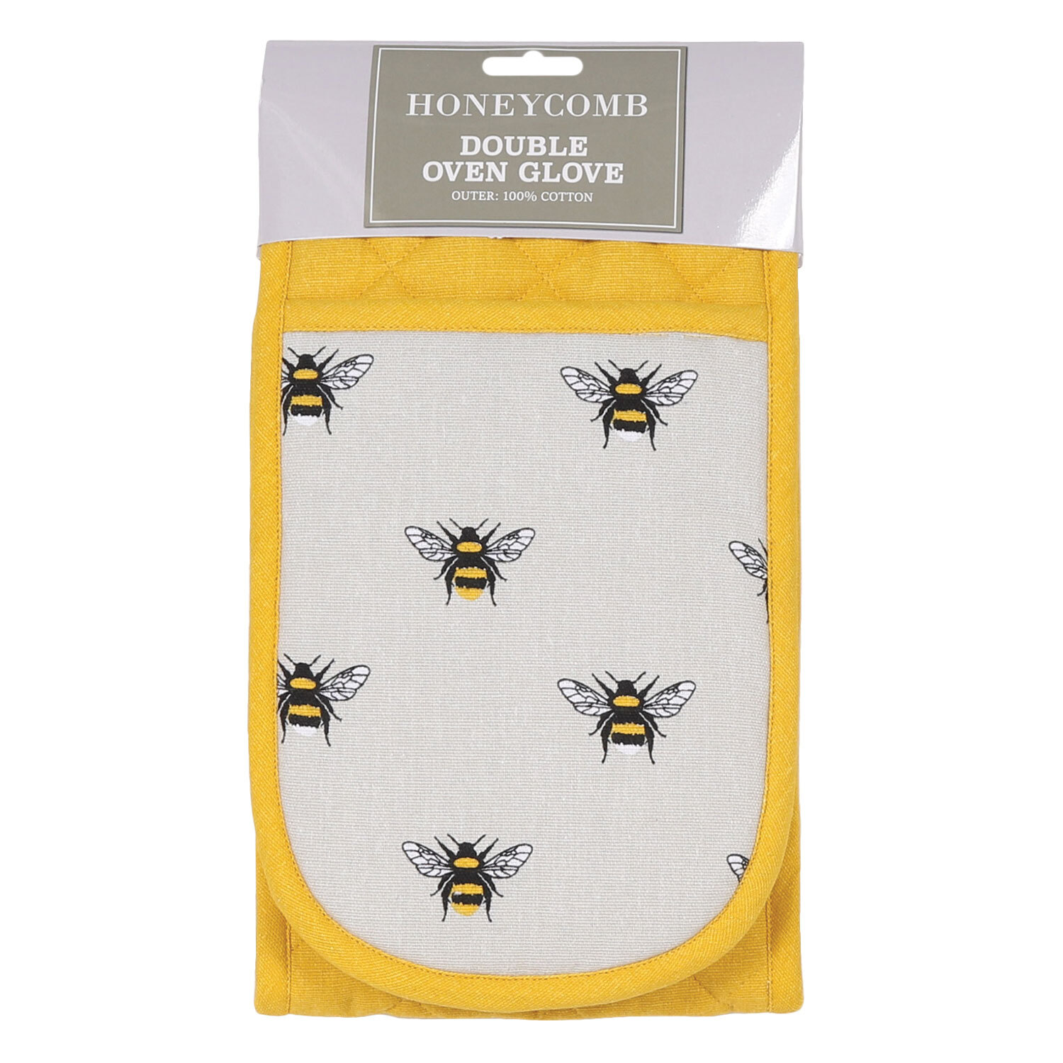 Honeycomb Yellow Double Oven Glove Image