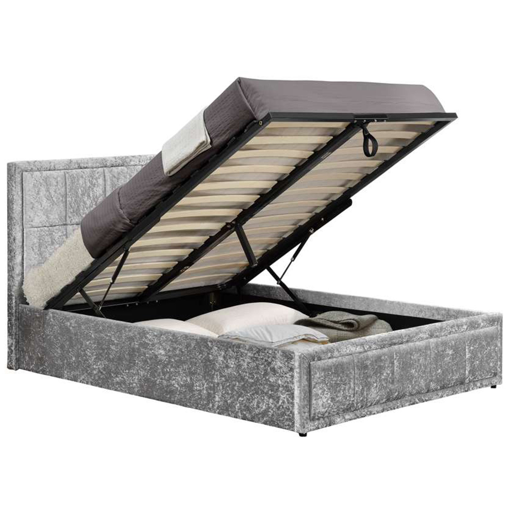 Hannover Double Grey Ottoman Bed Frame Image 3